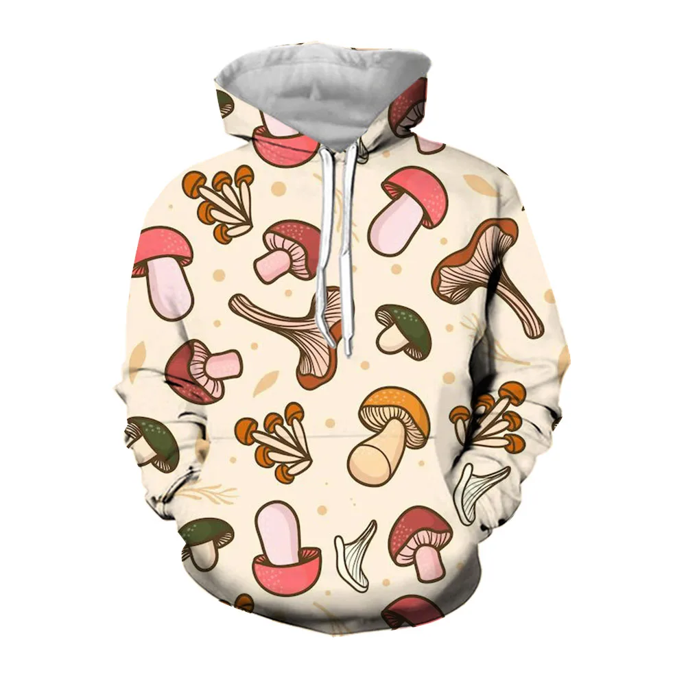 

Jumeast 3D Mushroom Printed Hoodies For Men Cottagecore Floral Vintage Tops 90s Aesthetic Hoody Fashion Baggy Streetwear Clothes