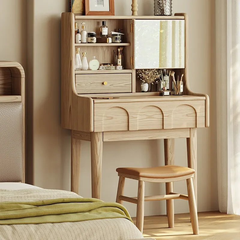 Настраиваемый комод из ясеня, зеркало в минималистском стиле, прикроватный туалетный столик для квартиры