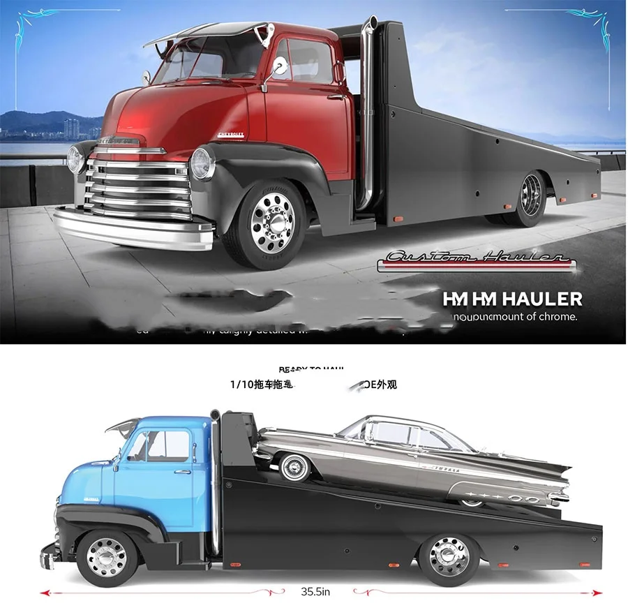 RedCat Afstandsbediening Elektrische 1/10 Simulatie 1953 Flatbed Transporter Hauler Trailer Klimmen Auto Model voor Volwassenen