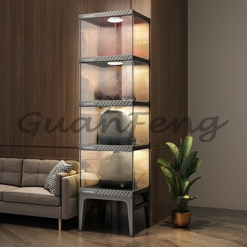 Motorcycle Helmet Storage Cabinet Stylish Display Case for Gear And Figurines Home Organization Rack with Innovative Design