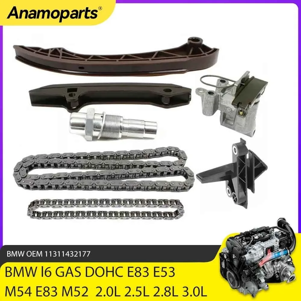 Engine Parts Timing Chain Kit Fit 2.0 2.5 3.0 L M50 M52 M54 For BMW X3 X5 E83 E53 E38 Z3 E36 2.0L 2.5L 3.0L L6 GAS M54B25 M54B30