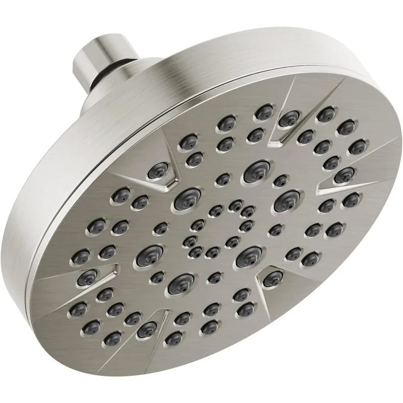 FAUCET FAUCET 5-Spray Brushed Nickel Shower Head, FAUCET Shower Head Brushed Nickel, Showerheads, 1.75 GPM Flow Rate