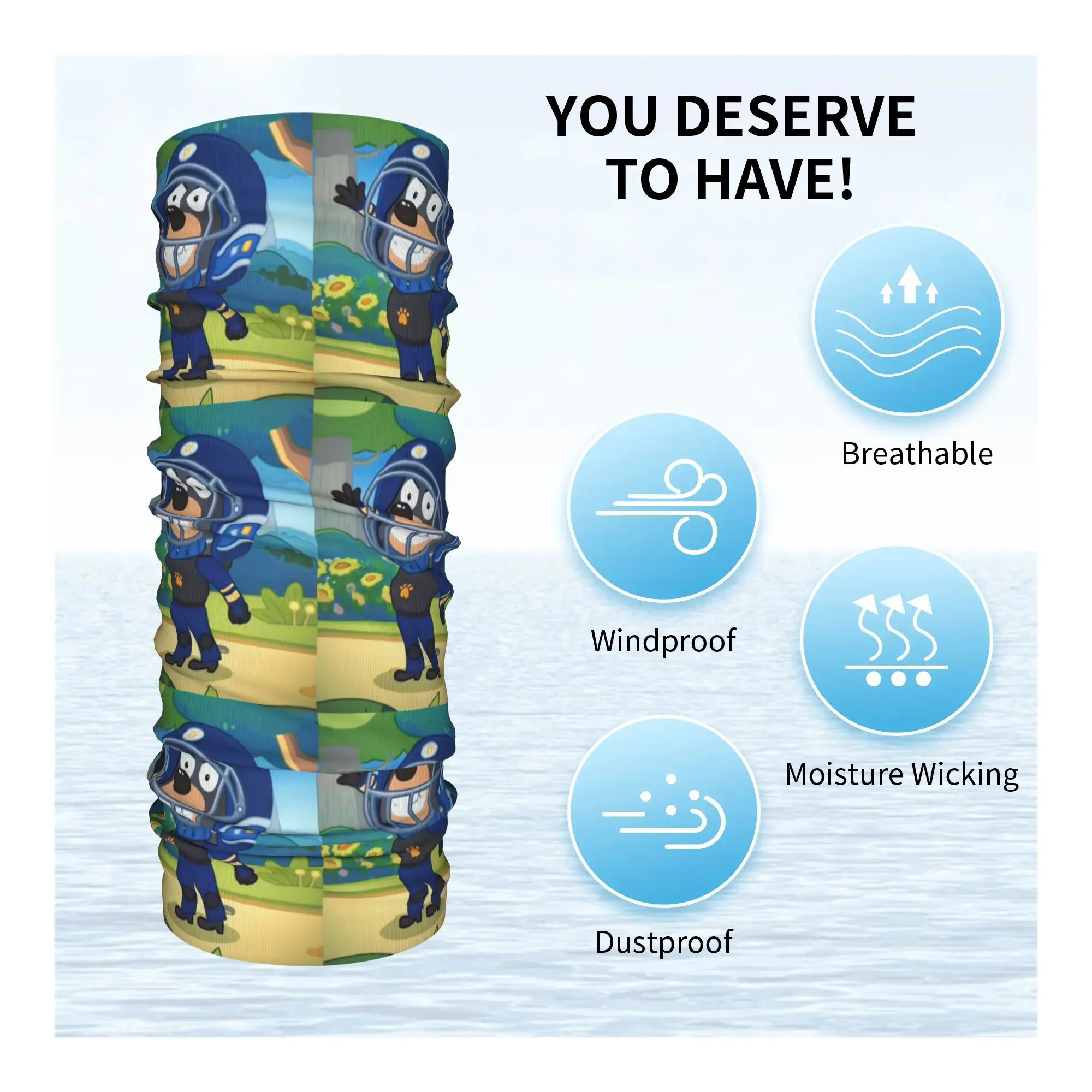 보안관 래브라도 반다나 넥 커버 프린트 마스크 스카프 다기능 페이스 마스크 하이킹 낚시 남성 여성 성인 워셔블