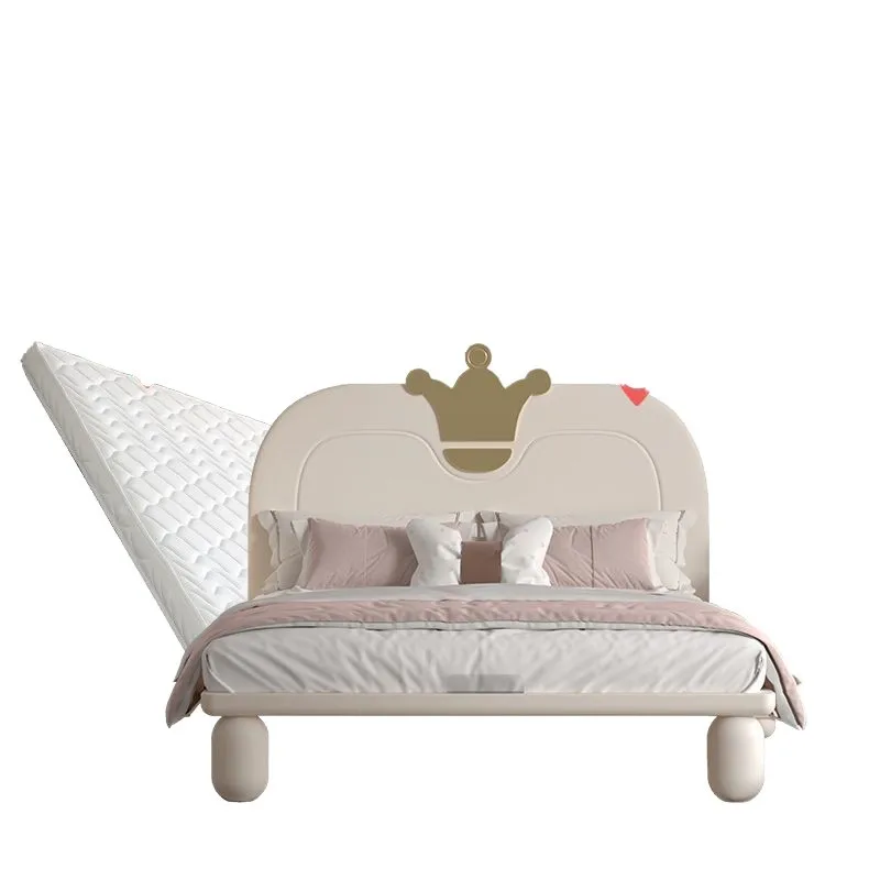 

Small apartment solid wood children's bed, girls' bedroom princess bed simple modern suspended single bed