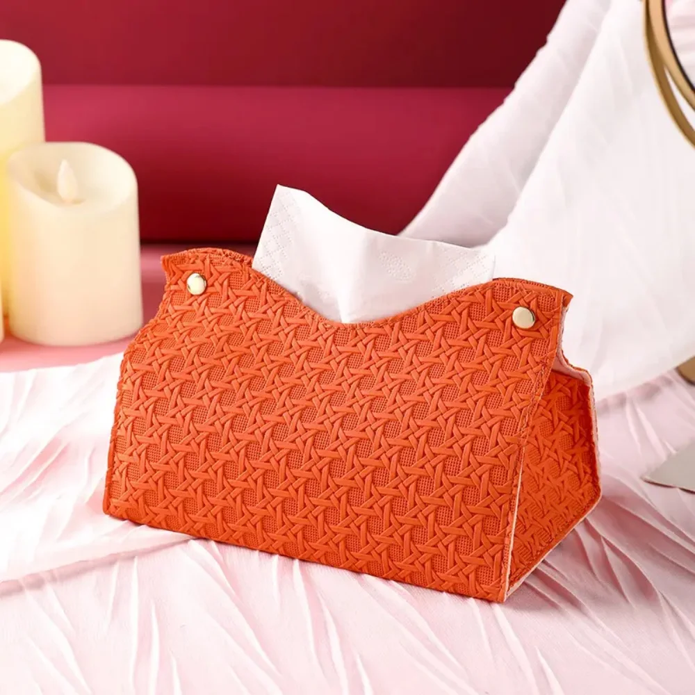 PU-Leder-Taschentuchbox, dekorativer Serviettenhalter mit Knöpfen, geeignet für Wohnzimmer, Schlafzimmer und Badezimmer. – Detail 7