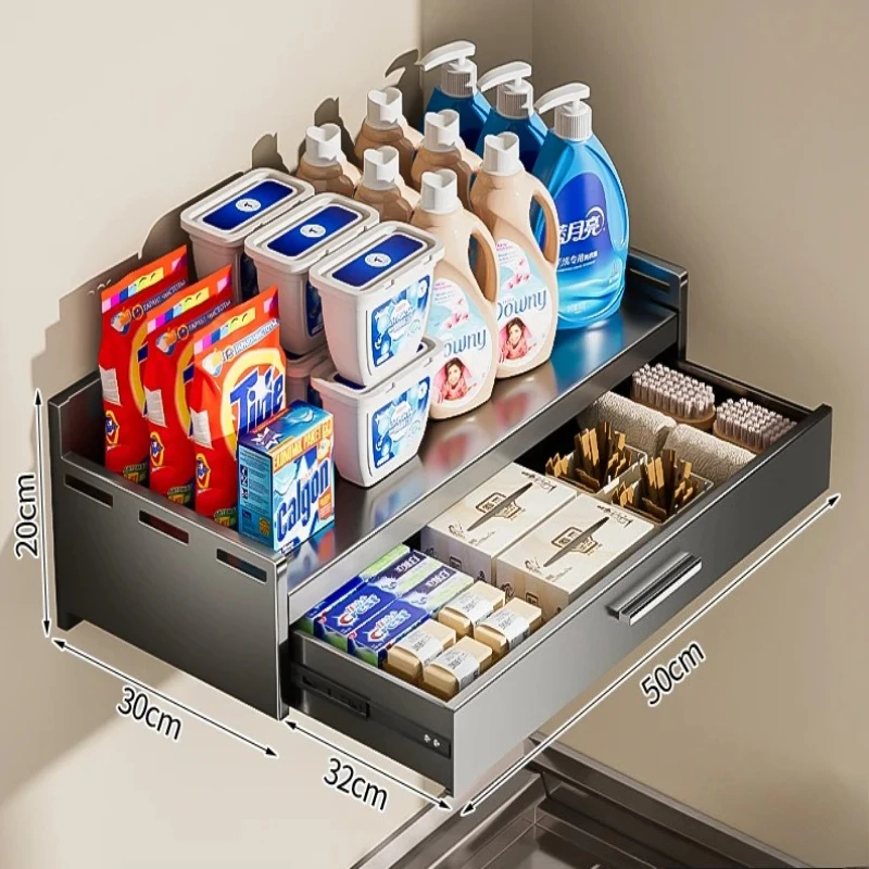 

‌Wall-Mounted Washing Machine Shelf - No Drill Organizer for Laundry Detergent & Toiletries, Bathroom Hanging Cabinet