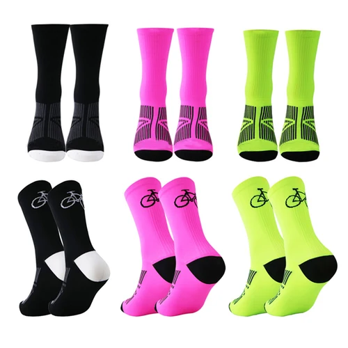 Imagen 2 del producto 10 pares de calcetines de ciclismo para hombre, calcetines gruesos para bicicleta, calcetines transpirables para bicicleta de carretera, calcetines de tubo medio para deportes al aire libre, calcetines de carreras MTB