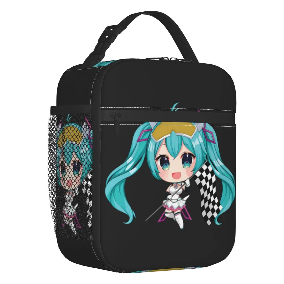 カスタム初音ミク-vocaloid-ロックアニメ断熱ランチバッグ学校オフィス用再利用可能なクーラーサーマル弁当箱男性女性