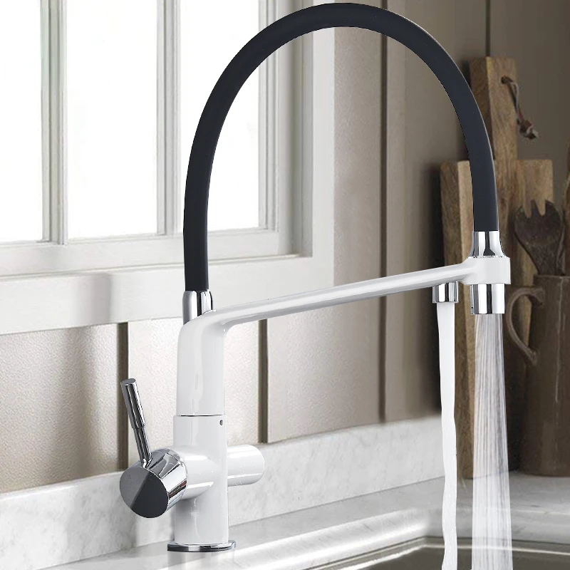 

Kitchen Water Filter Faucet Kitchen faucets Dual Spout Filter faucet Mixer 360 Degree Rotation Water Purification Feature Taps