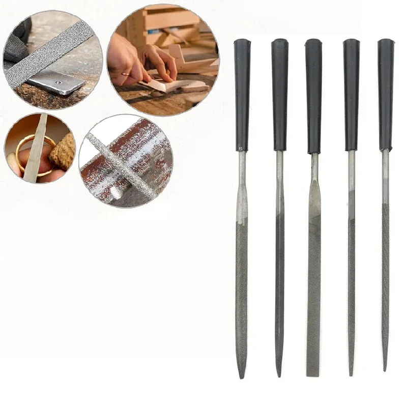 Premium Needle File Set Precision Round Half Round Flat Square Triangle Hand Files for Woodwork Tools metal file wood carving