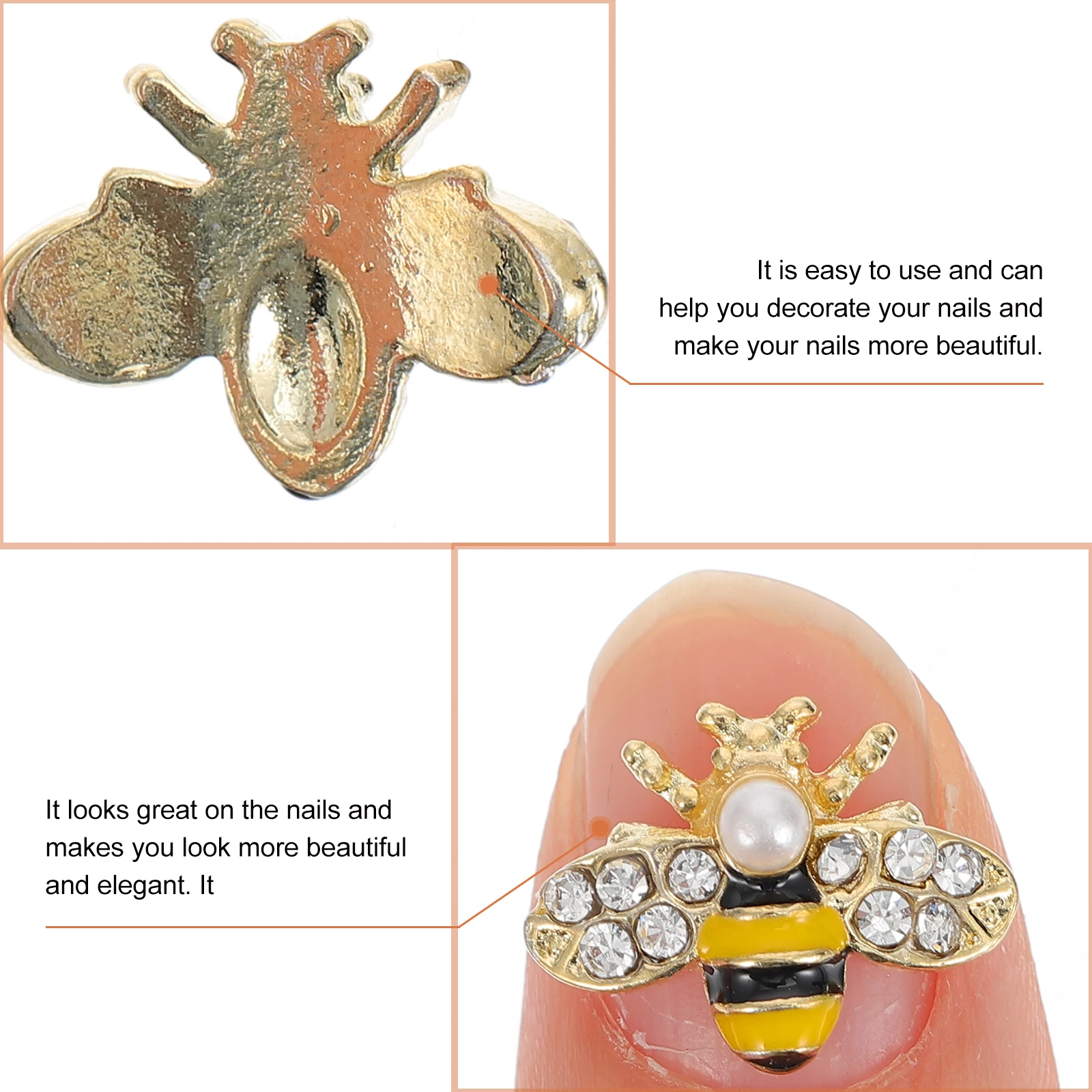 20 szt. Ozdób do paznokci w kształcie pszczoły 3D ze stopu, jaskrawe kolory, dekoracje DIY do paznokci na urodziny, studniówkę, wesele, materiały do manicure DIY