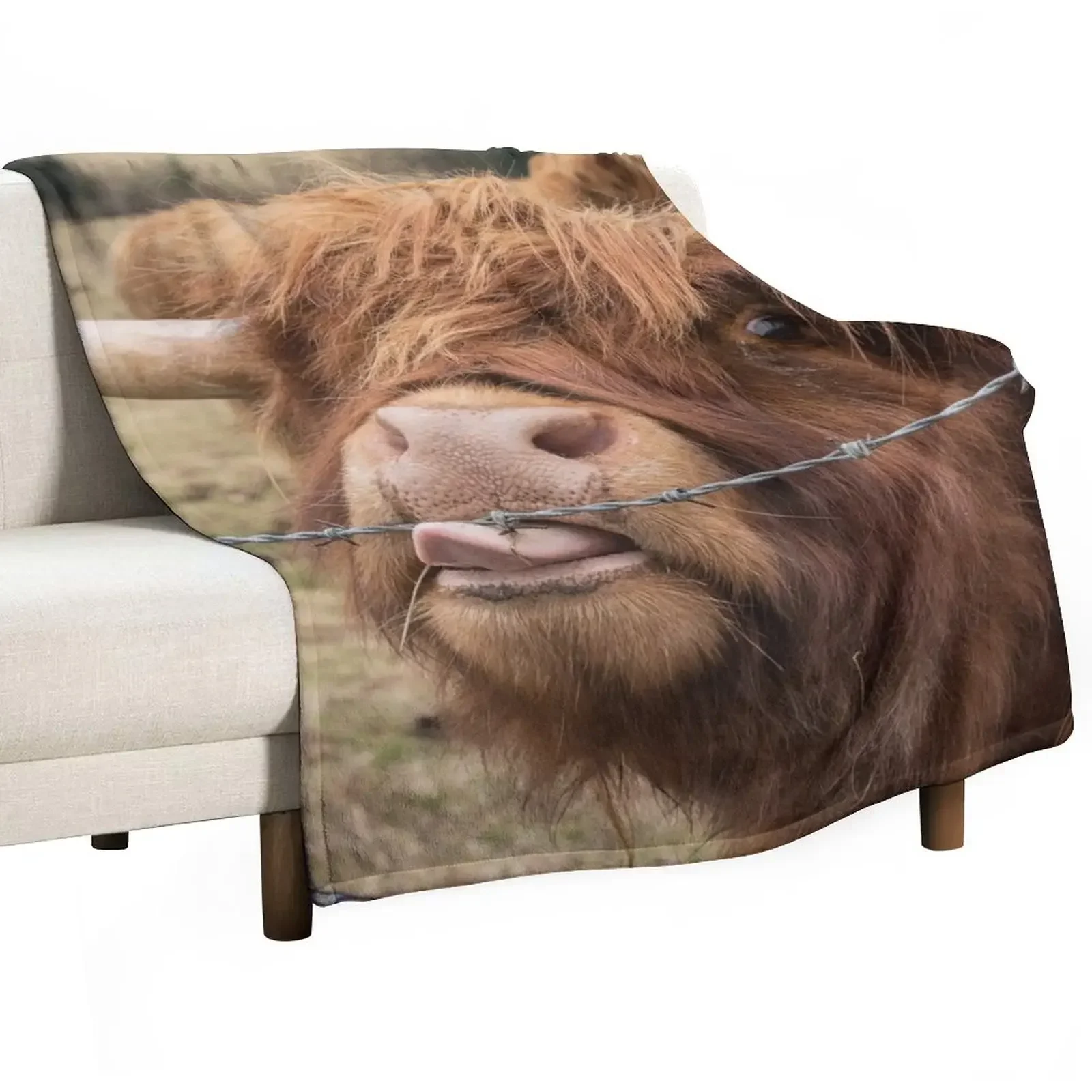 

New Scottish Highland cow Throw Blanket Hair Shaggy Blankets