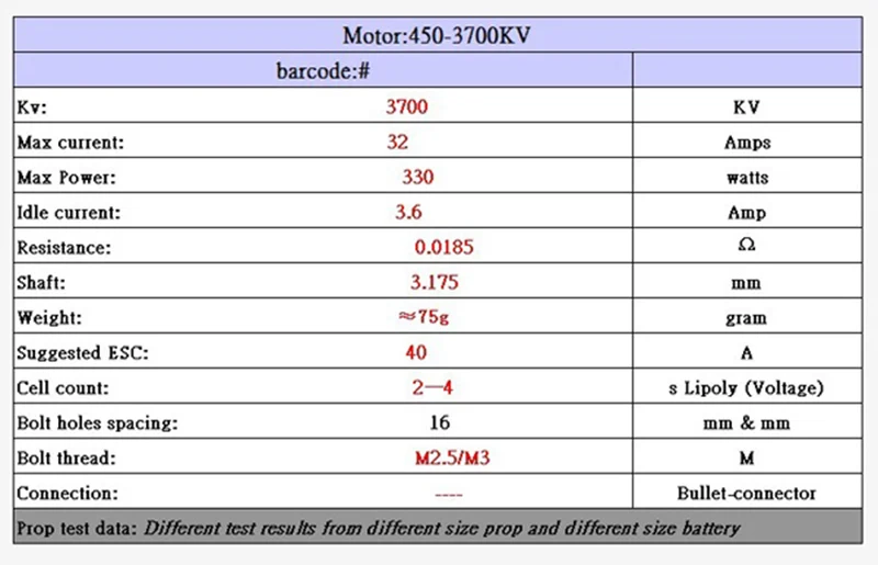 GARTT 3600KV 3700KV 330W Brushless Motor For 450 Align Trex RC Helicopter