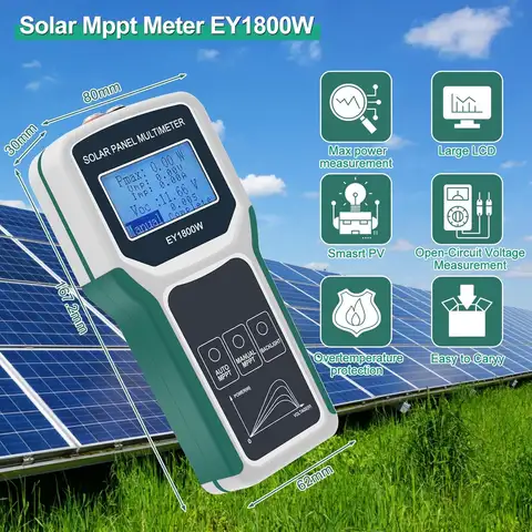 Smart solpaneltestare 1800W automatisk/manuell MPPT solpanelmultimeter testverktyg EY1800W 6 best sales solenergimätare DC wifi - №4