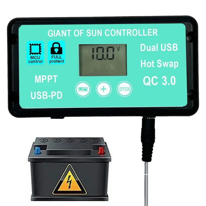 Solar Controller Mppt UBS-C Fast Charge Controlador De Carga Solar With LCD Screen Intelligent Solar Charge Controller For Gel