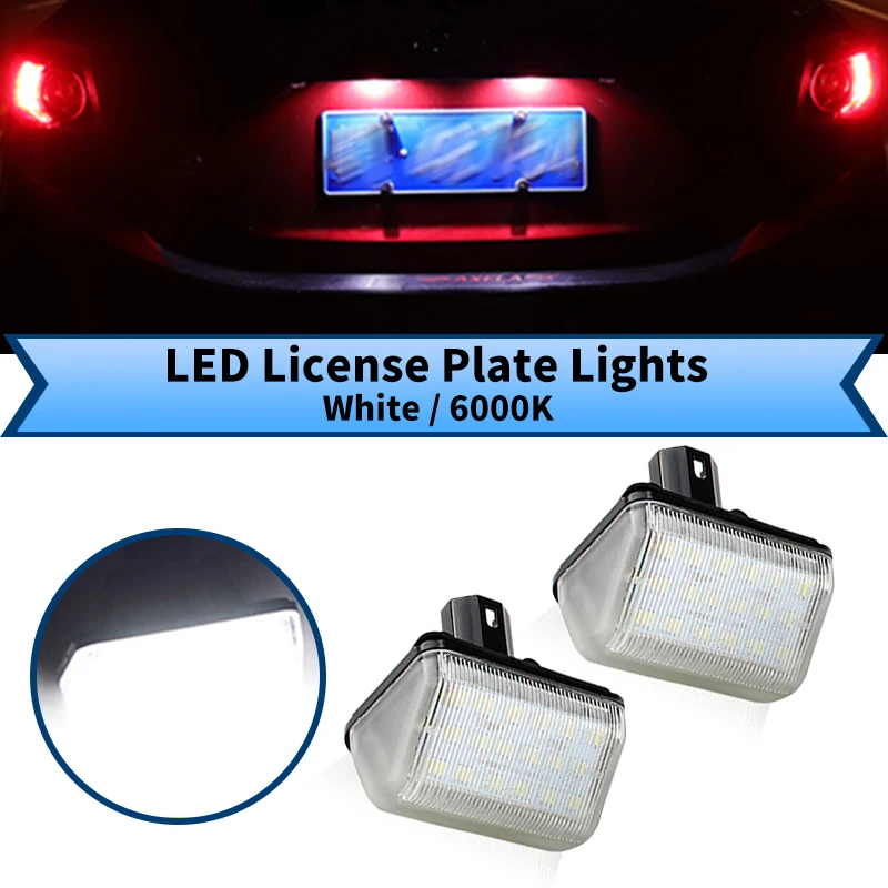 2PCS LED License Plate Light for Mazda 6 Sedan GG/Speed 6/Mazda 6 MPS/Mazda 6 Station Wagon GY Combi Number Lamp Bulb Canbus 12V