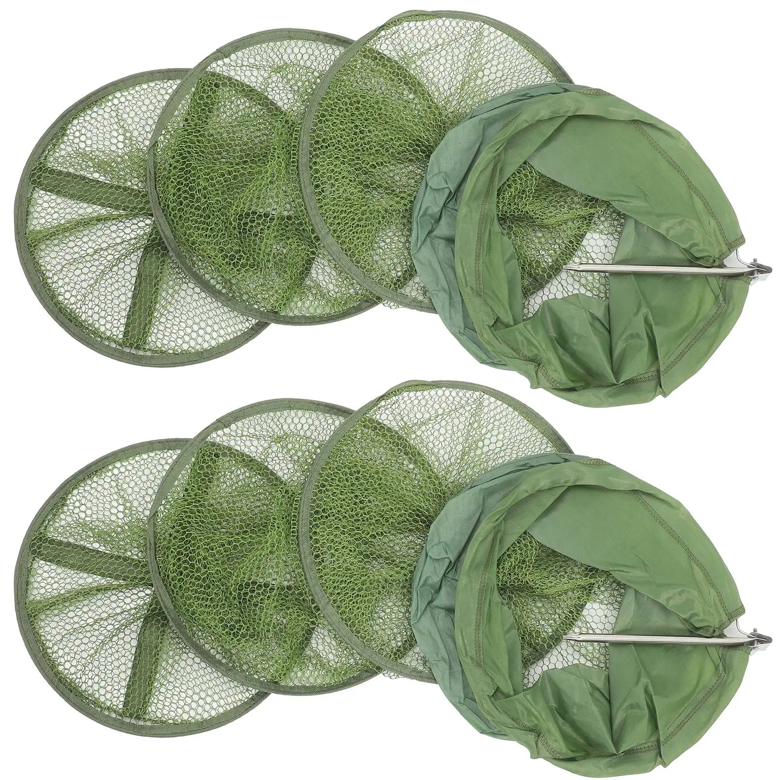 2Pcs Fish Cage 30X150CM Green Foldable Fishing Net Professional Trap Portable Crawfish Shrimp Lobster Catching Tool Lightweight
