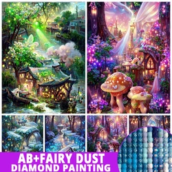 AB Castle Diamond Painting Fairy Dust Mushroom Embroidery Dream Forest Paradise 5D Diy Rhinestone Cross Stitch Kits Home Decor