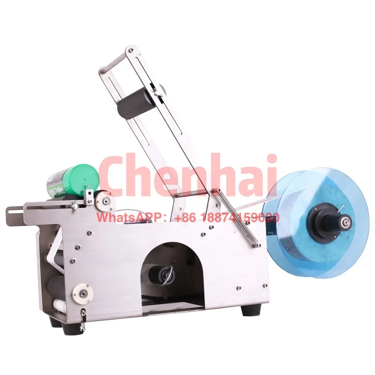 Round Wine Bottle Paper Semi Automatic Labeling Machine Labeler Machine Beer Bottle Label Sticker Machine for Pet Bottles Cans