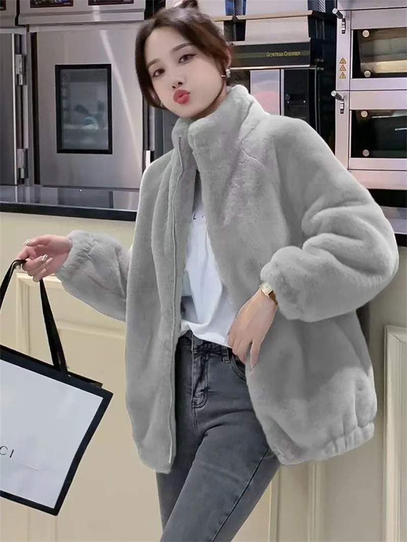 Dámské zimní bundy na zip, tlusté kardigany s dlouhým rukávem, rolák, splývavé kabáty, ležérní elegantní dámské svrchní oblečení, teplé - náhled 5