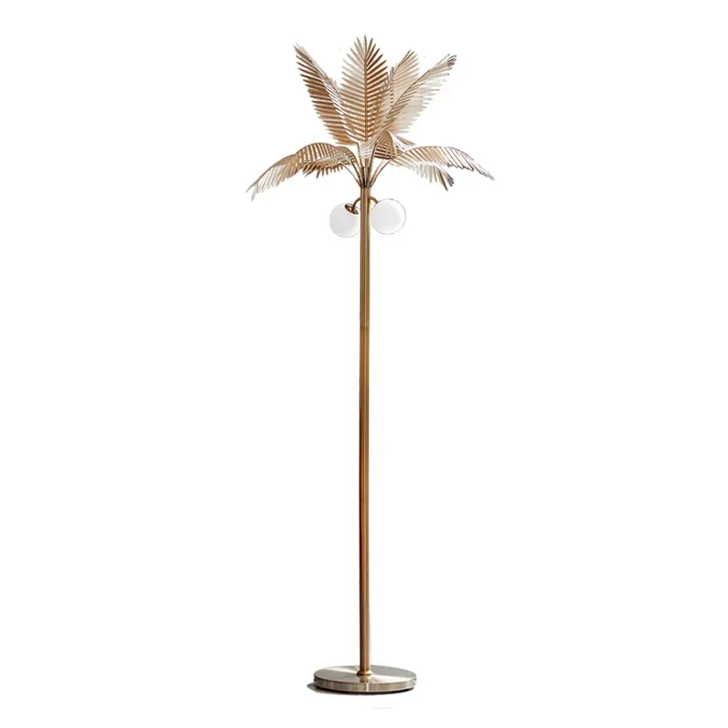 Modern light luxury wrought iron coconut tree living room floor lamp