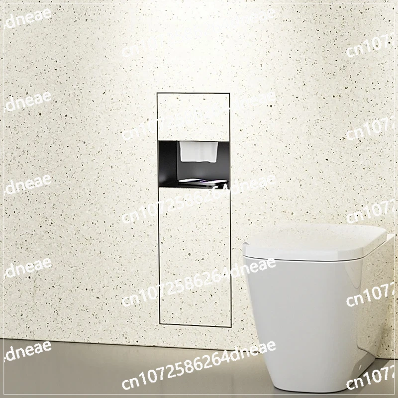 

Toilet Concealed Stainless Steel Trash Can Embedded Niches Tissue Box Bathroom Toilet Shelf Wall Cabinet