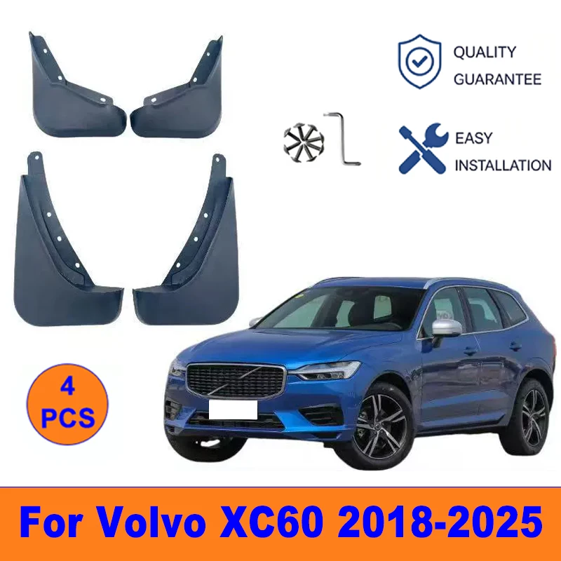 

4Pcs Mud Flaps For Volvo XC60 2018-2025 - Splash Guards Front & Rear Wheel Fender Mudguards Car Exterior Protection Accessories