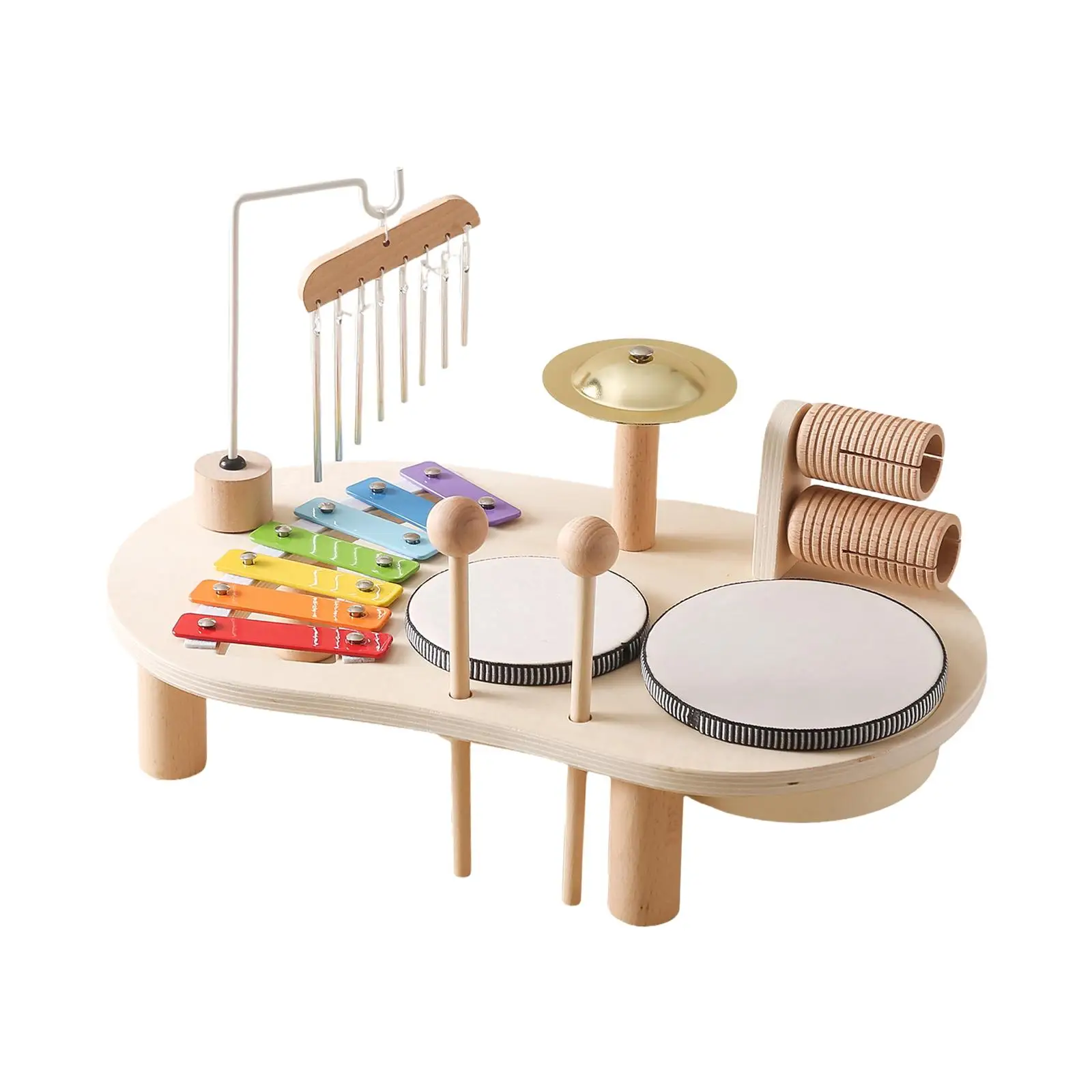 

Xylophone Drum Set, Montessori Musical Instruments Set, Wooden Percussion