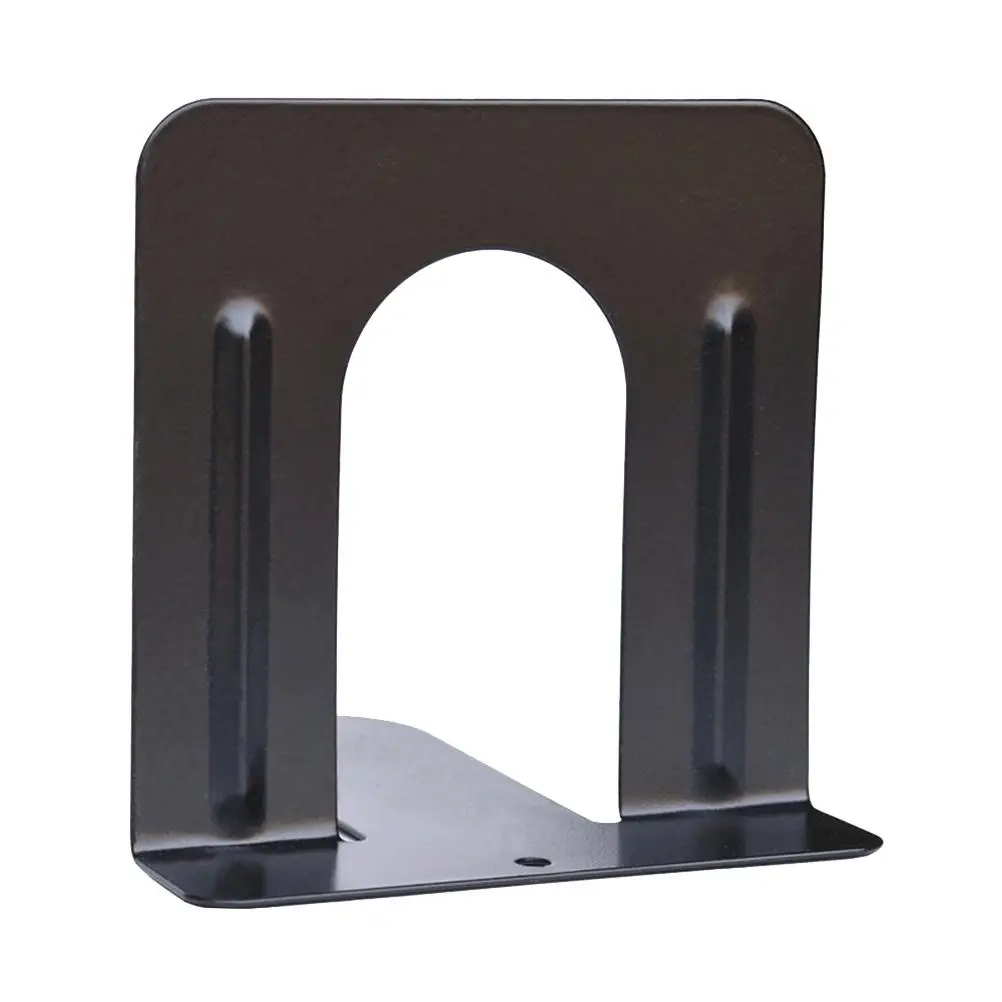 6pcs Metal Bookends Nonskid Heavy Duty Book Ends Supports Rack Stand for Books DVDs Magazines