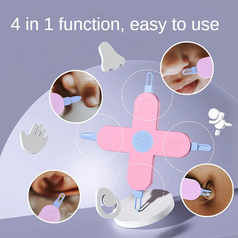 2pcs 4-in-1 Baby Care Tools Cross-Shaped Baby Nose Digging Spoon Earpick Nail Cleaning Tool Nasal Cleaning baby products