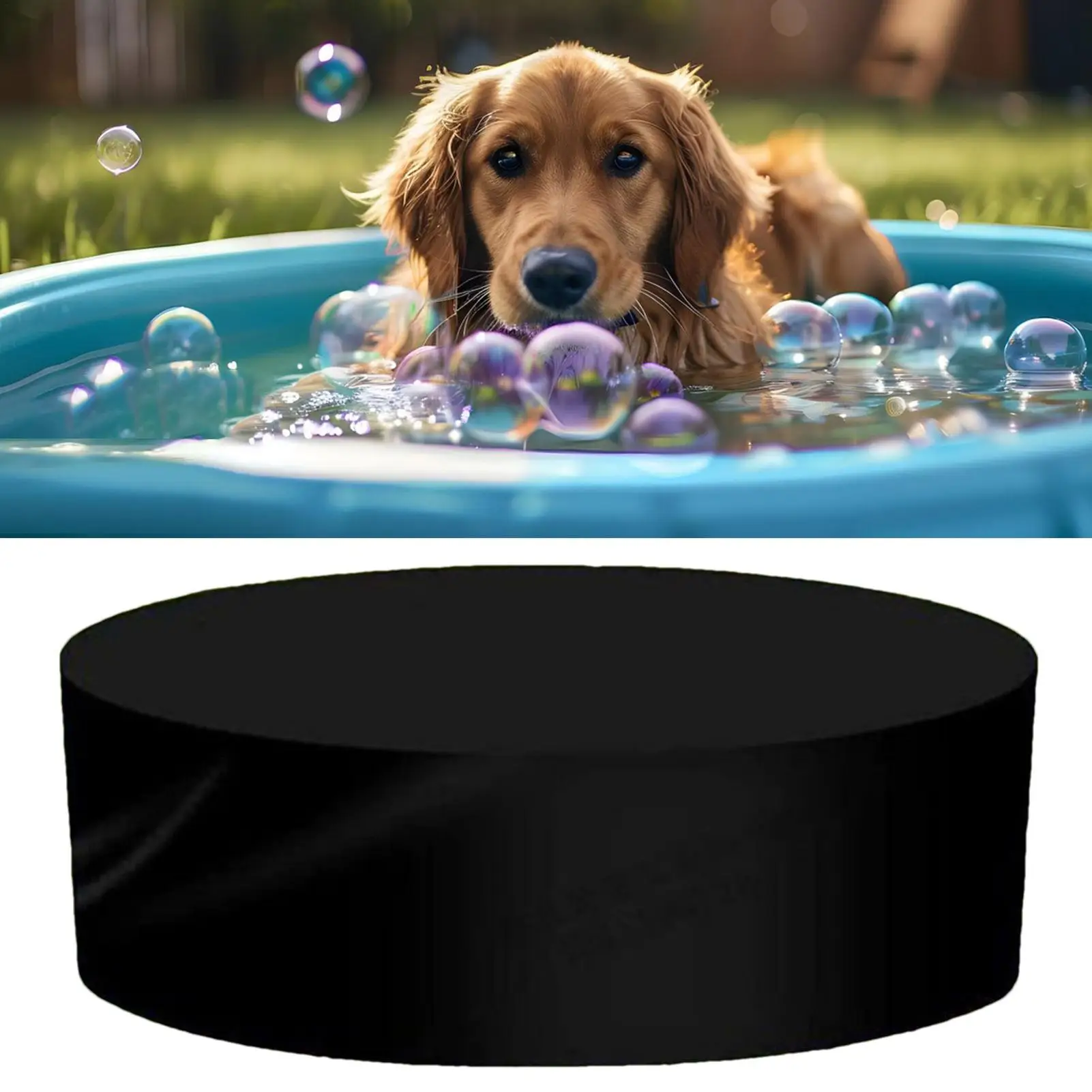 Dog Pool Cover Round Swimming Pool Cover Waterproof Sunproof Trampoline Dust Guard For Pet Deck Beach Park Garden Backyard Adult