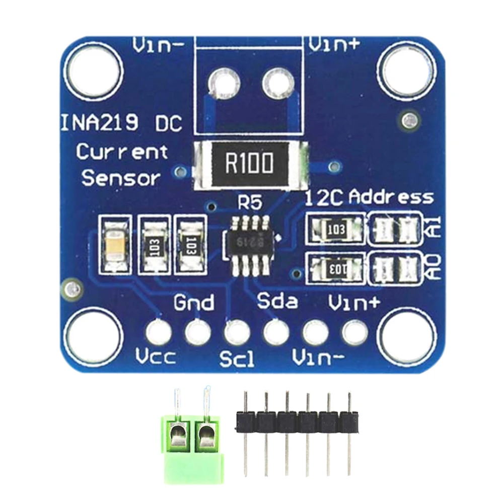 1-10PCS MCU-219 INA219 Bi-directional Current Sensor Breakout Module I2C Zero Drift Power Monitoring Sensor Modules