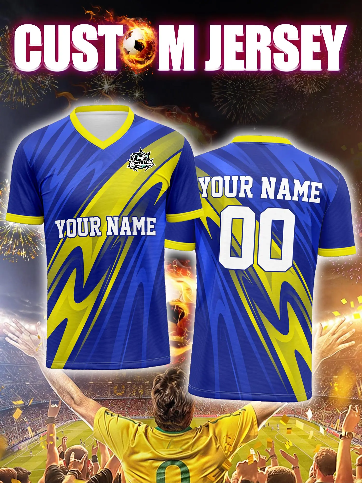 

Футбольная форма на заказ с индивидуальным изображением, номером и именем, премиум-класса для клубных лиг и турниров