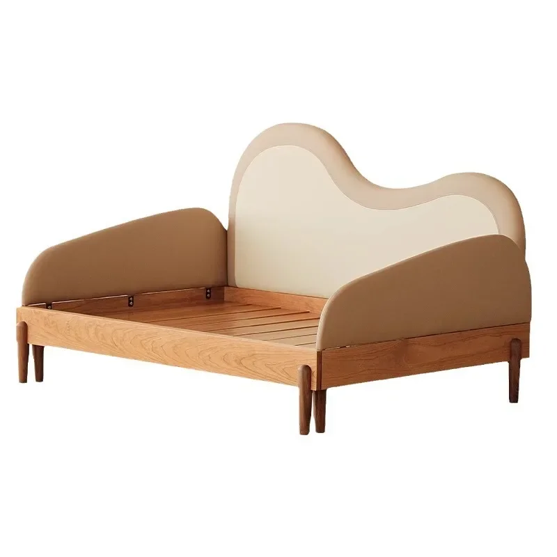 

Solid wood crib, telescopic splicing bed pull-out bed
