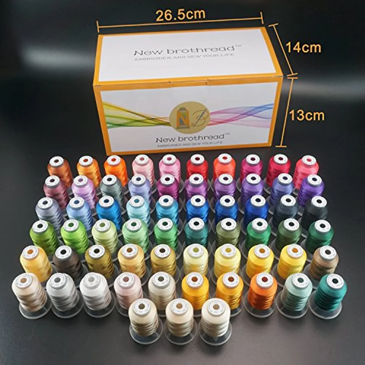 New brothread 63 Brother Colors Polyester Embroidery Machine Thread Kit 500M 550Y Each Spool for Brother Babylock Janome Singer