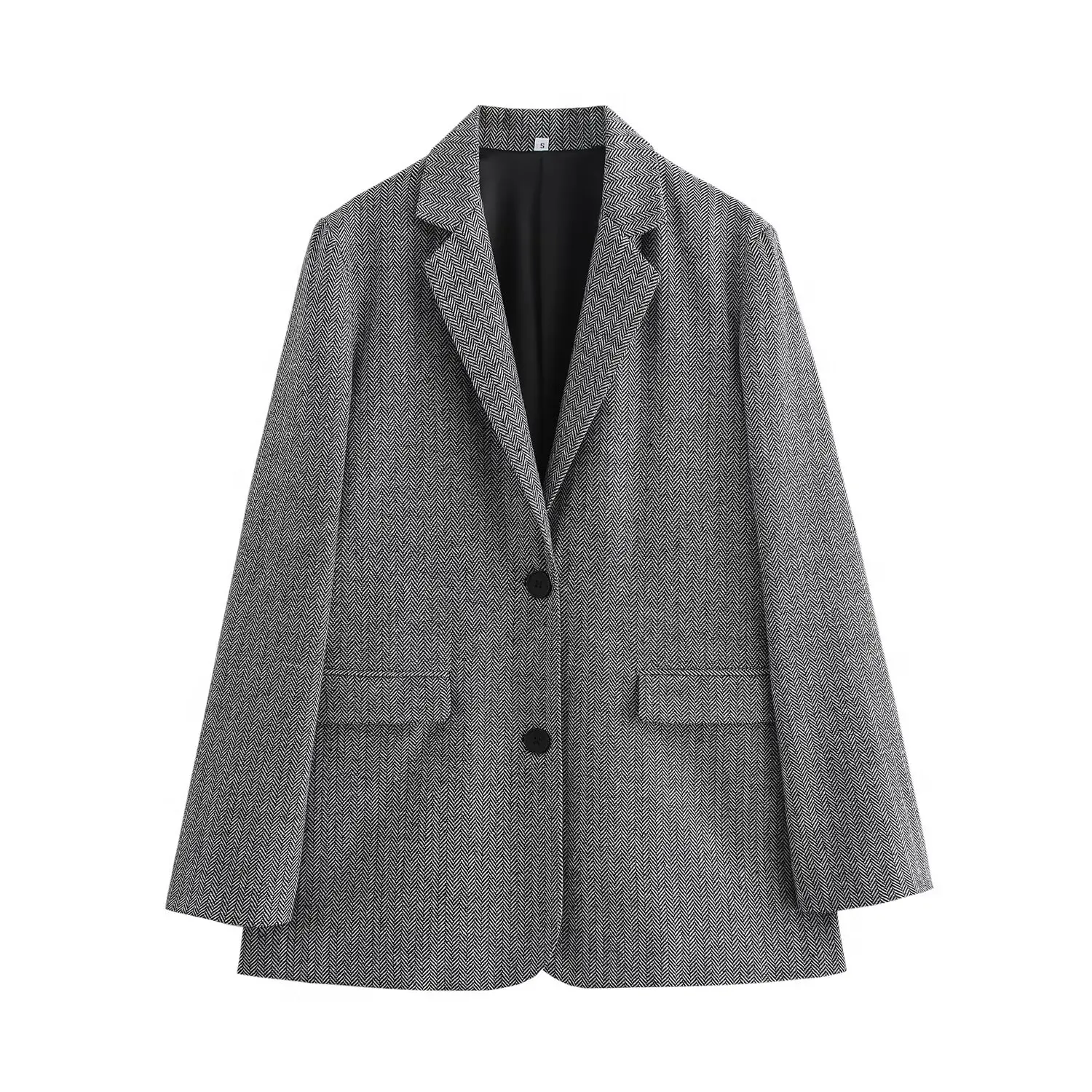 

UNIZERA women's suit jacket with collar long sleeves with pockets single breasted winter new style suit jacket