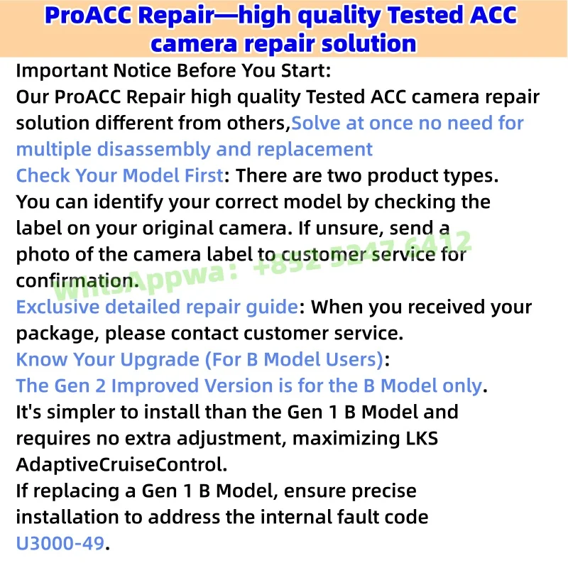 Geeignet für U3000-49 Honda ACC Multifunktionskamera Interner Fehler ACC LAKS Reparatur-Kit, für Honda-Modelle ACC Auto-Zubehör – Detail 4