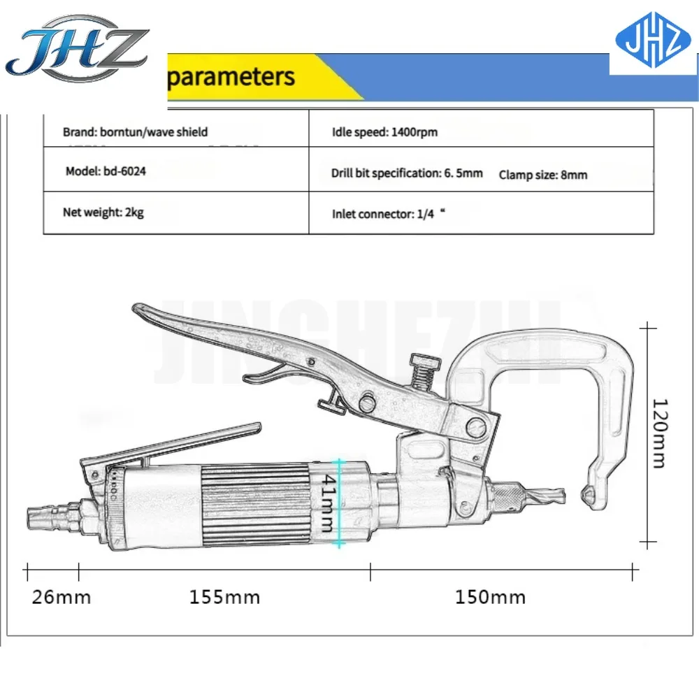

JHZ forPneumatic Sheet Metal Spot Welding Drill Bore Spot Welding Remover Tool Solder Joint Removal Machine BD-6024