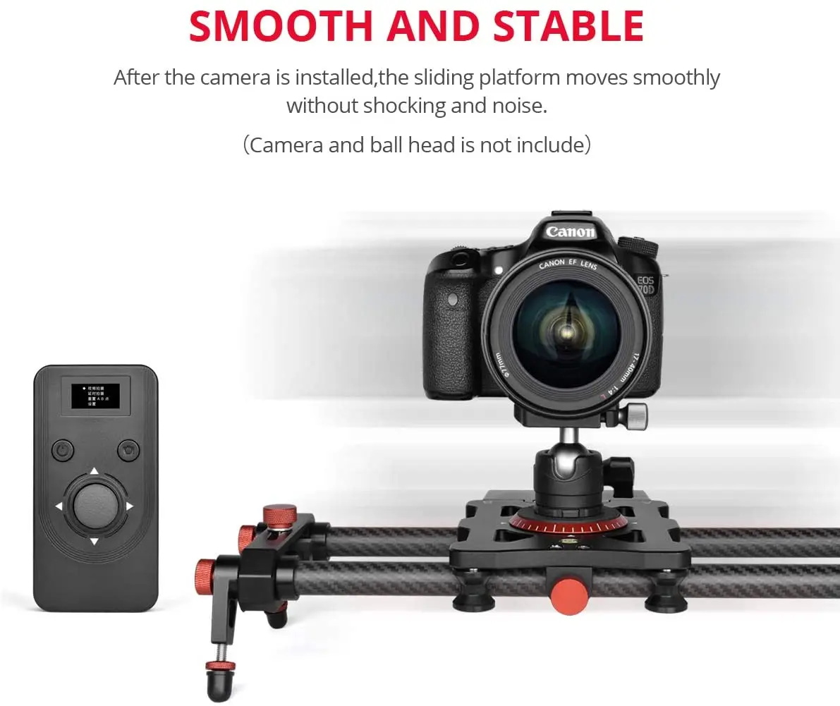 Professional Motozied Camera Slider Wireless Control Remote Carbon Fiber Track Rail for Sony Canon Video and Time Lapse