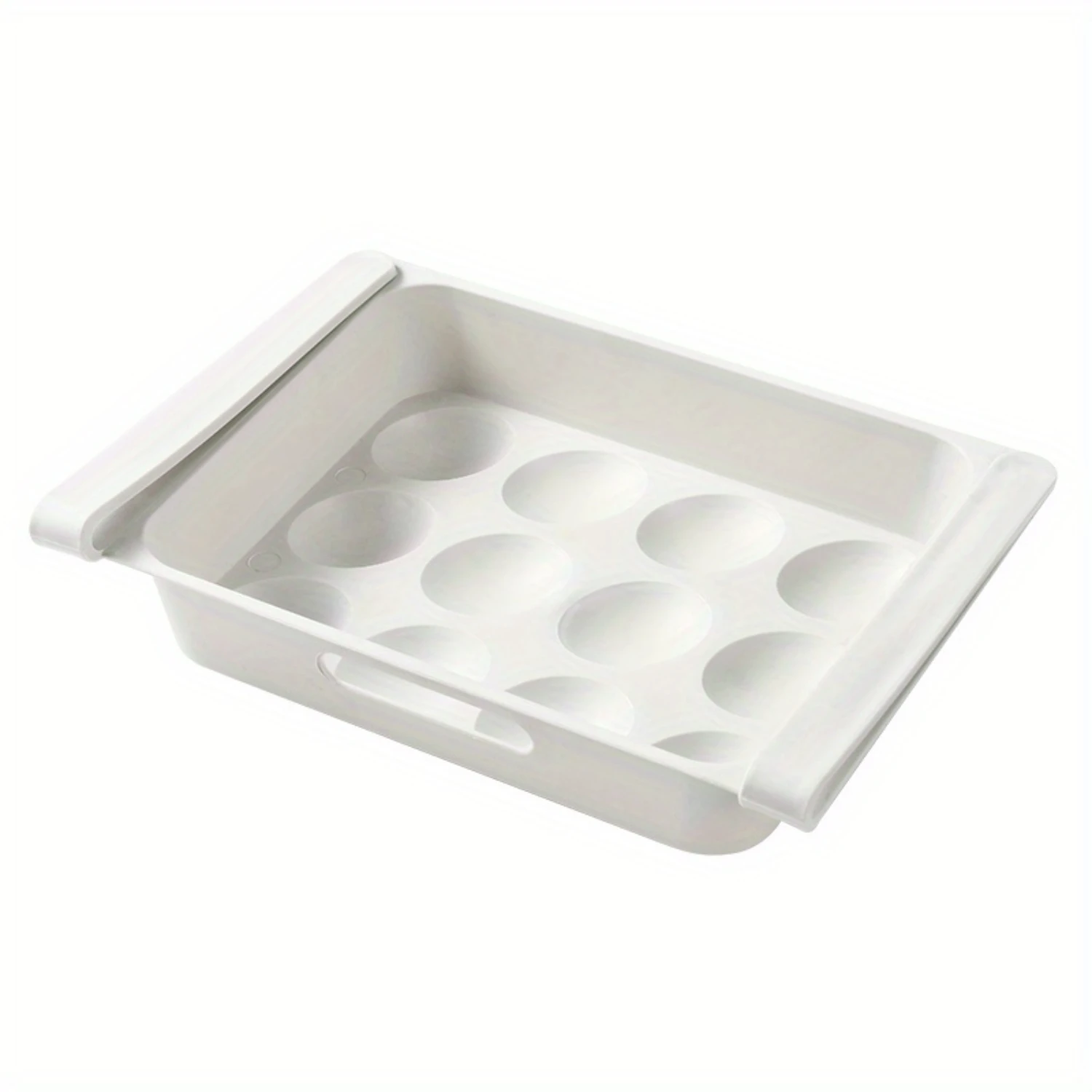 

12-Grid Pull-Out Egg Tray - PVC - Fridge Organizer and Food Preservation Box