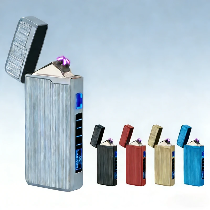 

USB Rechargeable Lighter with Fingerprint Laser Sensing & Dual Arc: Portable, Safe & Long-Lasting