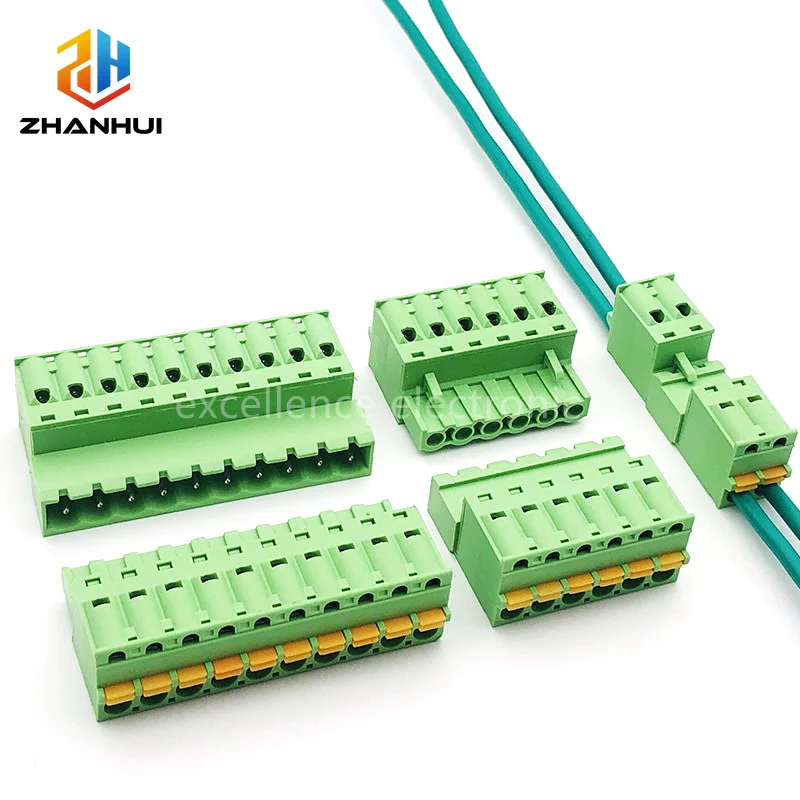 10PCS 2EDGKDP 5.08mm Spring-Press Terminal Block - Solder-Free Screwless Plug-in Male Female Connector (2P/3P/4P/5P-8P)