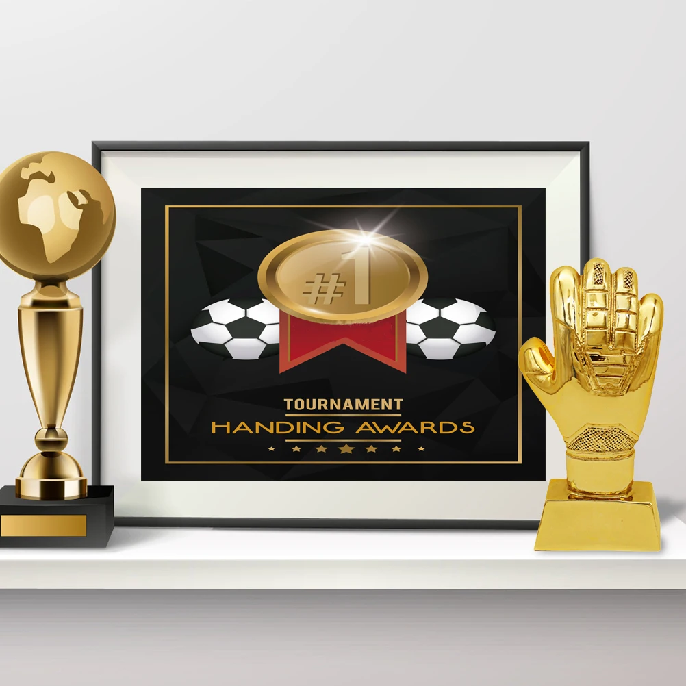 

Goalkeeper Gloves Soccer Trophies for Professional Players Trophy Prize Trophys Golden Accessory Awards Child