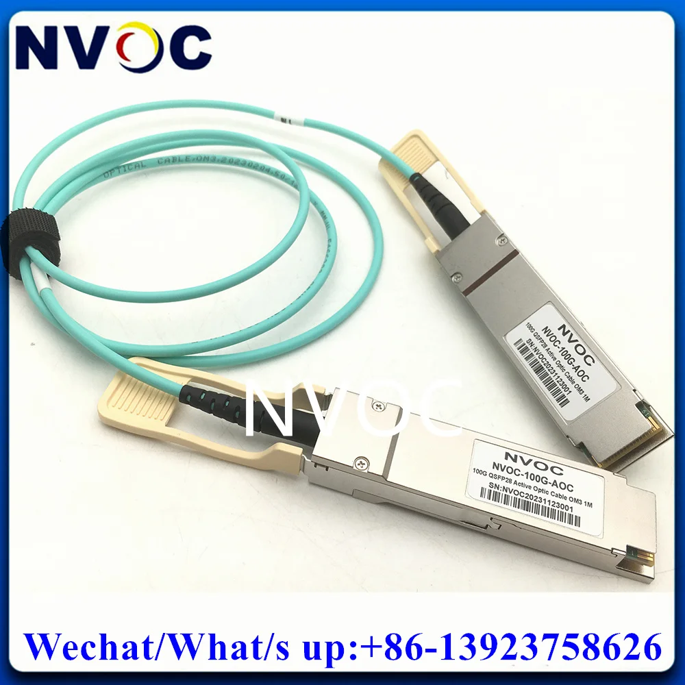 

100Gbps QSFP28 Multimode 850nm QSFP28-100G-AOC OM3 1/2/3/5/7/10M 3.0mm Aqua AOC Fiber Active Optical Cable For Cisco/Mikrotik