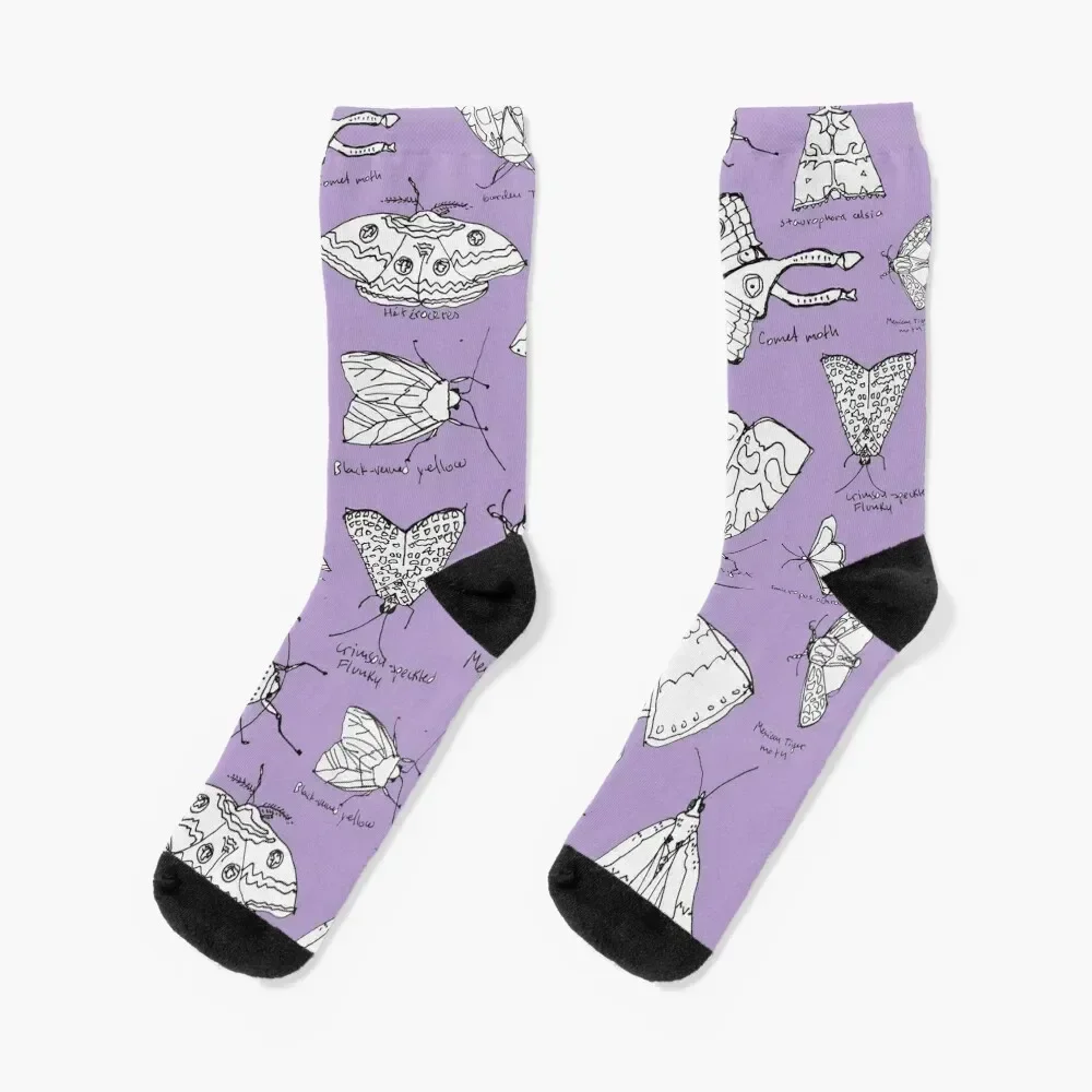 Moths - Ink sketch Socks funny gift cartoon gift new year Socks For Girls Men's