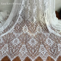 Soft Lace Fabric Eyelash Hollow Thick Yarn Lace Sewing Material Dress Clothing DIY Fabrics 3 Meters Long