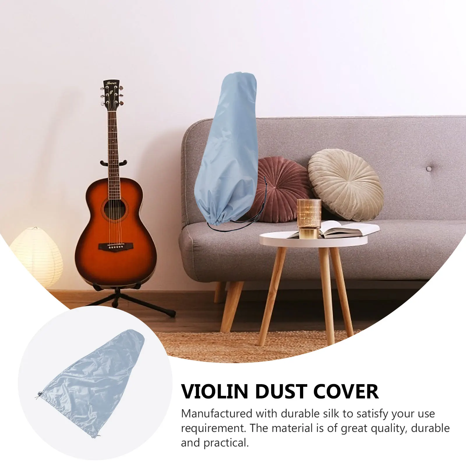 

1Pcs Protective Cover for Violin Premium Silk Material Scratch Resistant Dirt Resistant Exquisite Violin Cover Long Term Use