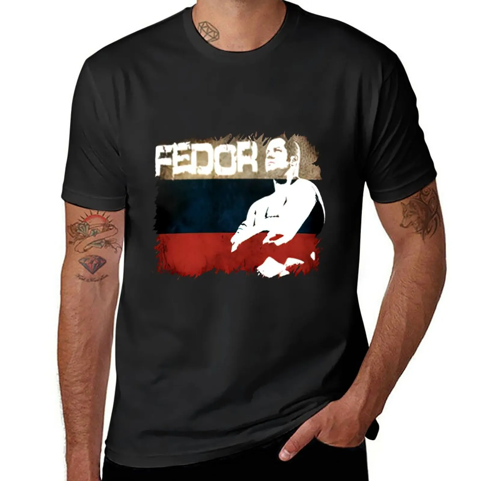 New Pride FC Russian MMA Fighter Legend Fedor Emelianenko Last Emperor Eagle front T-Shirt t shirt man slim fit t shirts for men