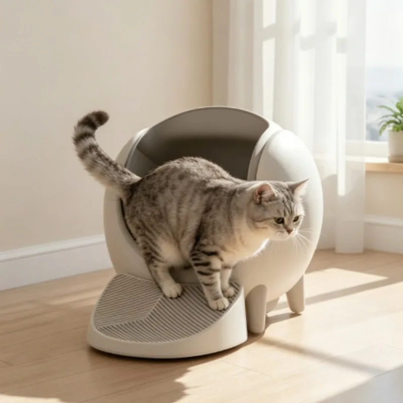 2026 New Open-Style Self-Cleaning Cat Litter Box, Dual Safety Sensors, Splash-Proof Large Space, Made of PP & ABS Material