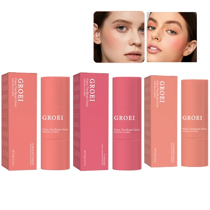 monochrome poederblusher lip- en wangblusher stick light natur Dubbel dual-use duurzaam mat natuurlijk rouge poeder Face Conto